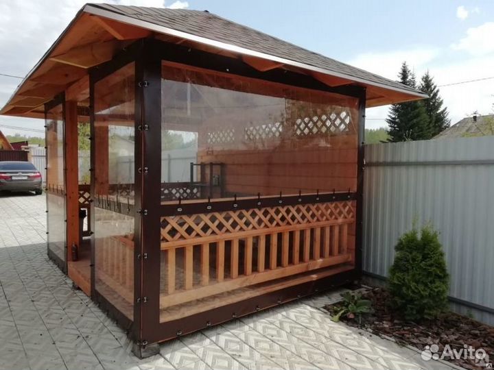 Мягкие окна с москитными пвх сетками для террас