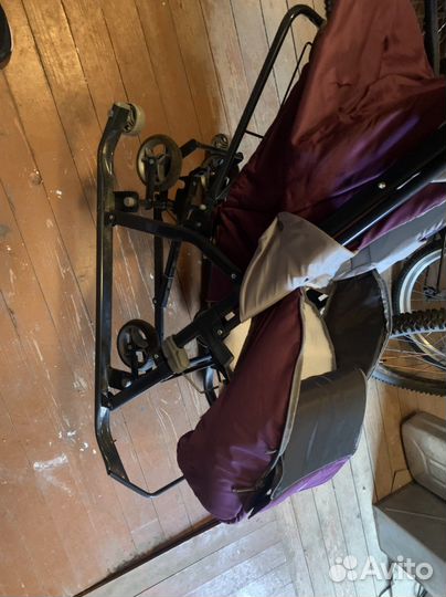 Санки коляска с 4 колесами