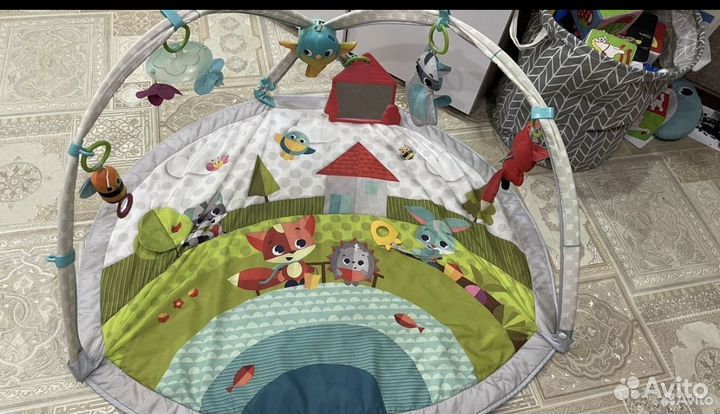 Развивающий коврик tiny love, мобиль, кокон