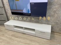 Тумба под тв ларго мдф 2000х350х460 венге белый глянец