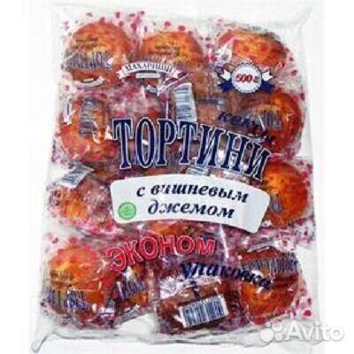 Опт - Кексы Тортини с Вишнёвым джемом 500г
