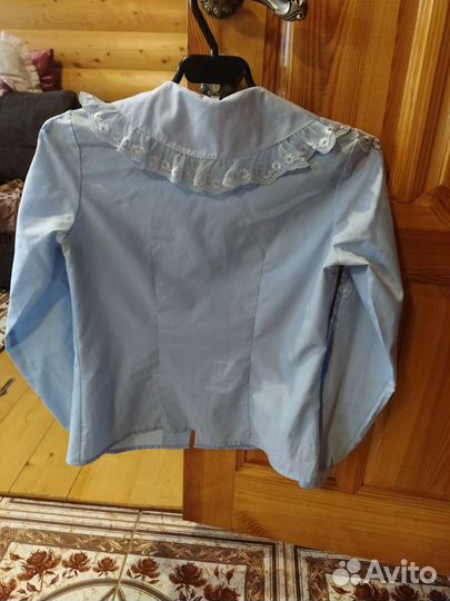 Голубая Школьная Блузка