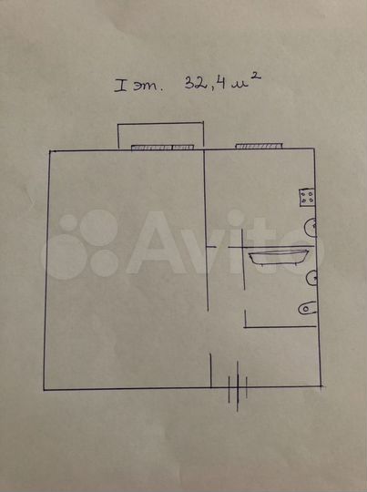 1-к. квартира, 32,4 м², 1/5 эт.