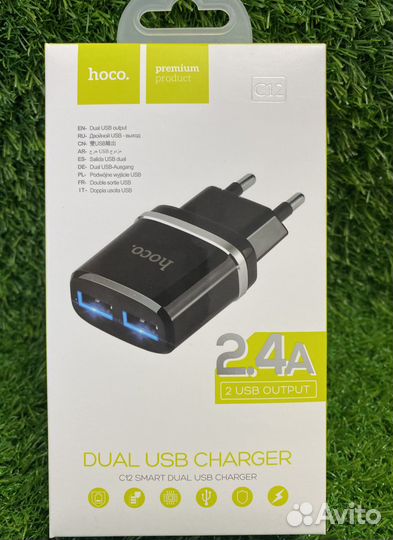Зарядное устройство Hoco C12 2xUSB, 2.4 A