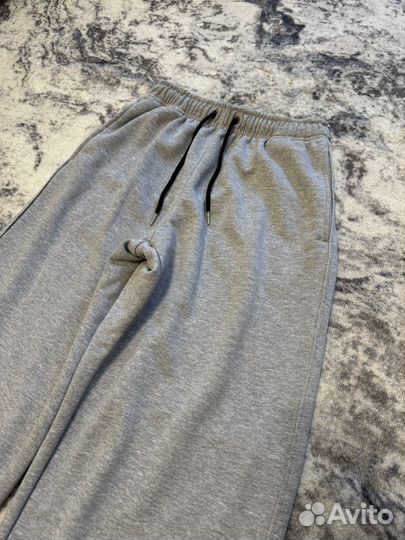 Серые спортивки широкие y2k