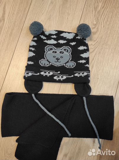 Комплект шапка и шарф детская подростковая