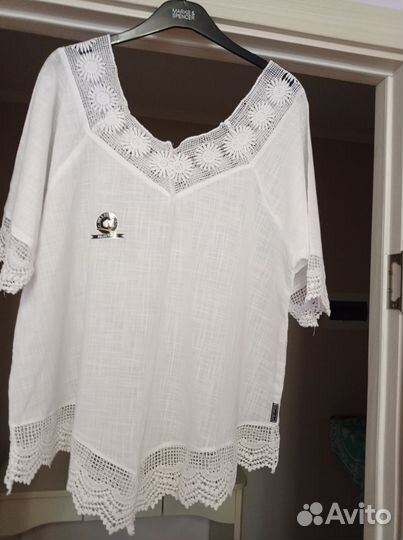 Блузка женская летняя белая хлопок
