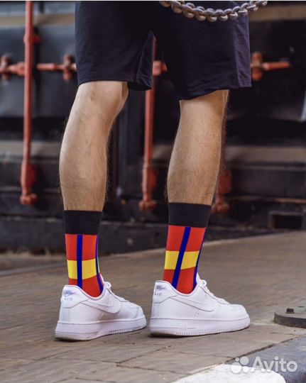 Стильные яркие мужские носки с принтом