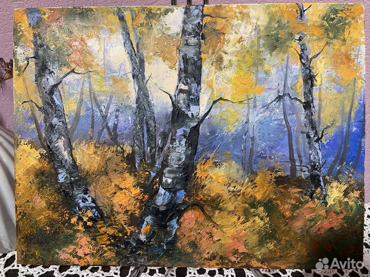 Картина маслом на картоне 15х20 