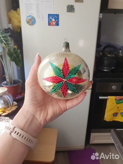 Ёлочная игрушка шар СССР большой