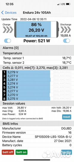 Аккумулятор Lifepo4 Enduro 24В 105 Ач с Bluetooth