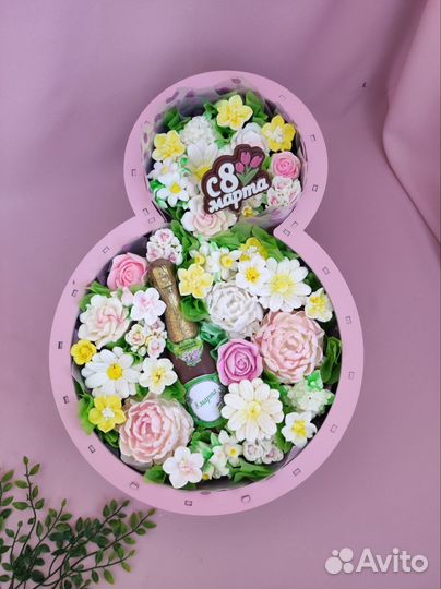 Съедобный букет из зефира к 8 марта