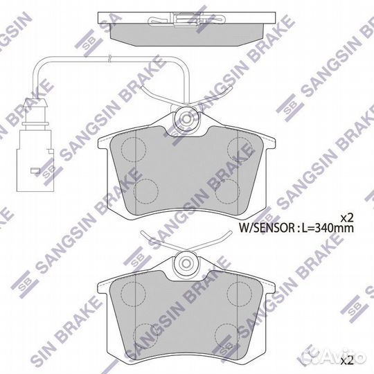 Колодки тормозные задние SP4107 SP4107 Sangsin