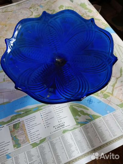 Ваза для фруктов цветное стекло