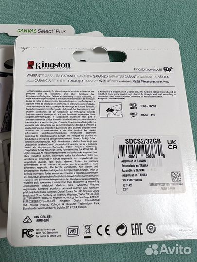 MicroSD kingston 32 GB /100mB/s