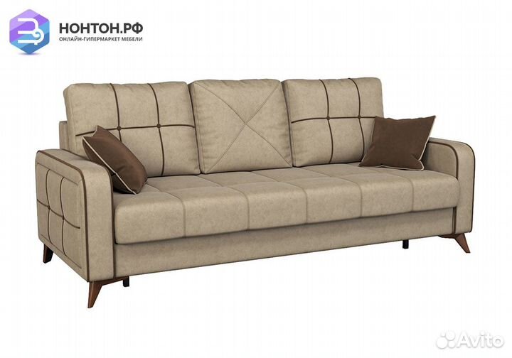 Диван тик-так Черри песочный / коричневый