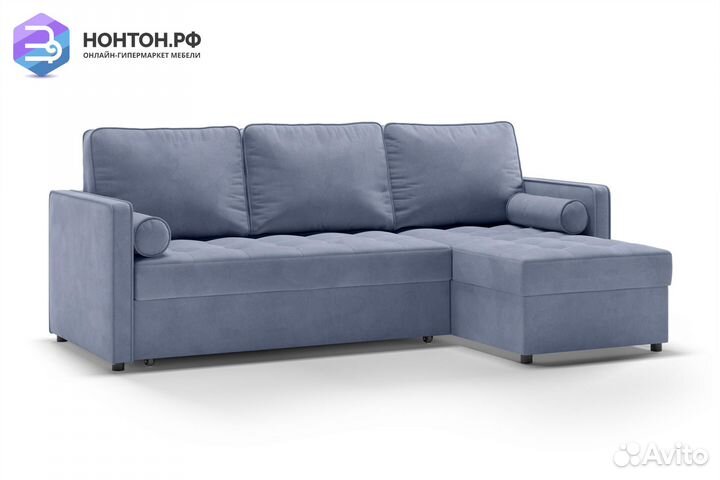 Диван угловой тик-так Модо светло-серый