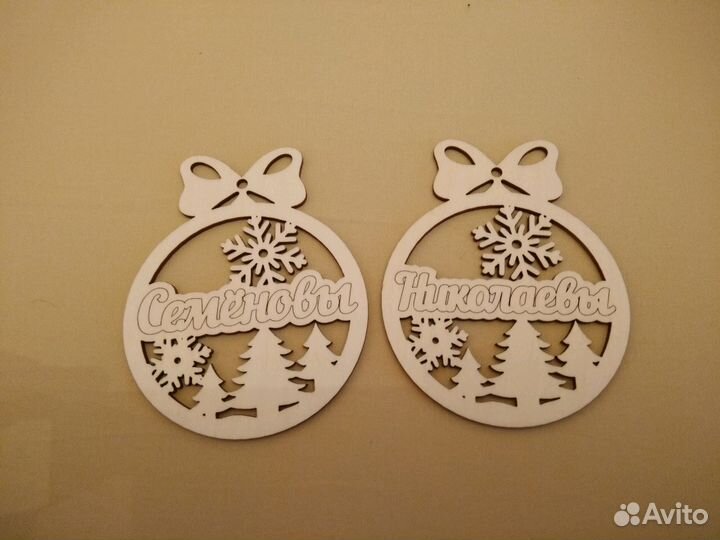 Елочные игрушки из дерева