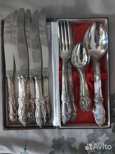 Набор столовых приборов мельхиор Серебряная Роза