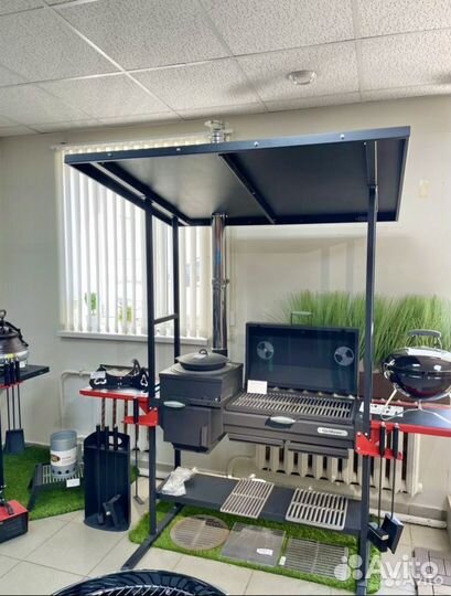 Печь мангал Искандер 360 «Инклайн Эйр» с крышей