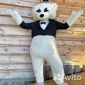 Карнавальный костюм белый медведь, размер 30(рост 116-122)