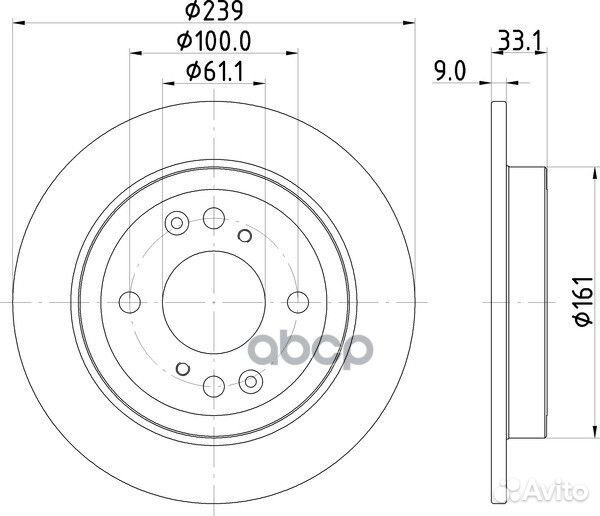 Диск тормозной зад ND8042 nisshinbo