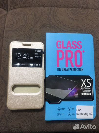 Чехол и защитное стекло для samsung A3 Новые