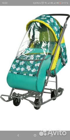 Детские санки коляска с колесами Умка