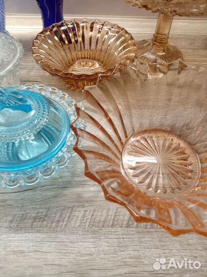 Посуда цветное стекло времен СССР