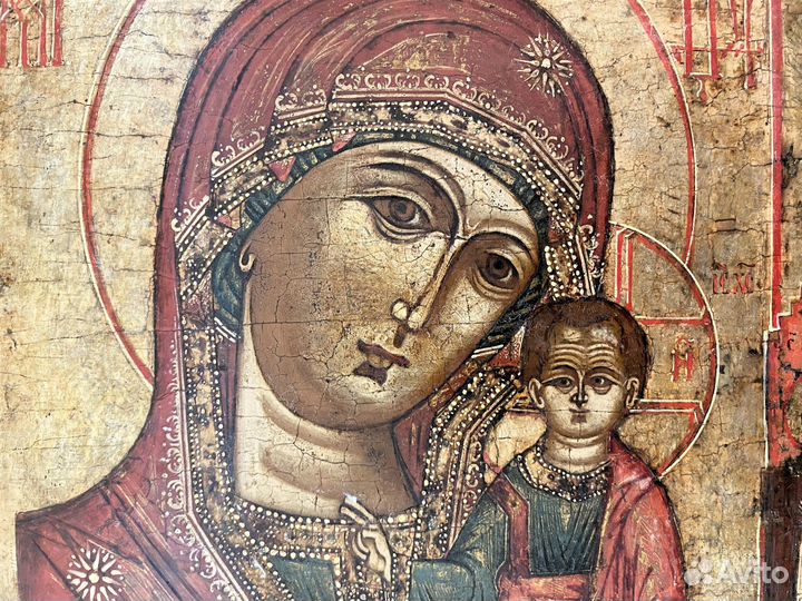 Икона Казанская Богородица 18 век ковчег Невьянск