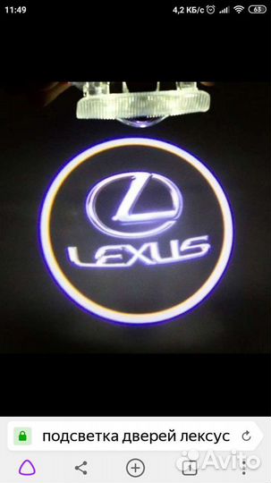 Штатная подсветка дверей Toyota Lexus