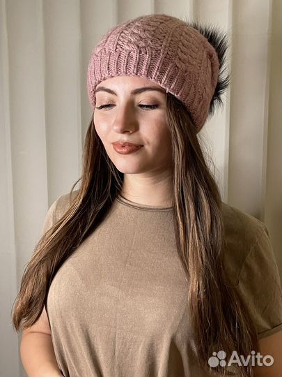 Шапка вязаная зимняя женская