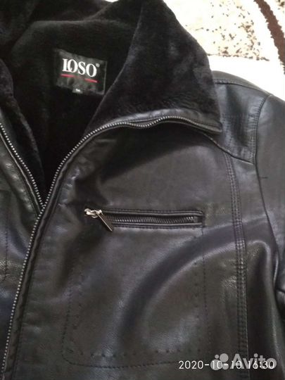 Кожаная куртка мужская новая,фабричная на меху