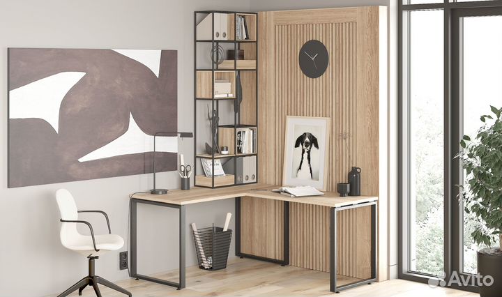 Брифинг приставка к угловом столу черный графит