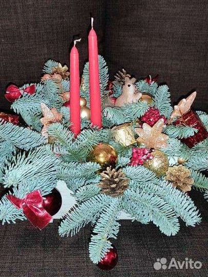 Новогодняя композиция на стол