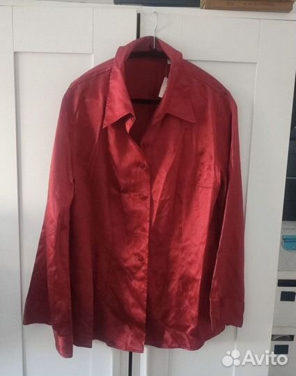 Блузка красная натуральный шелк 100%