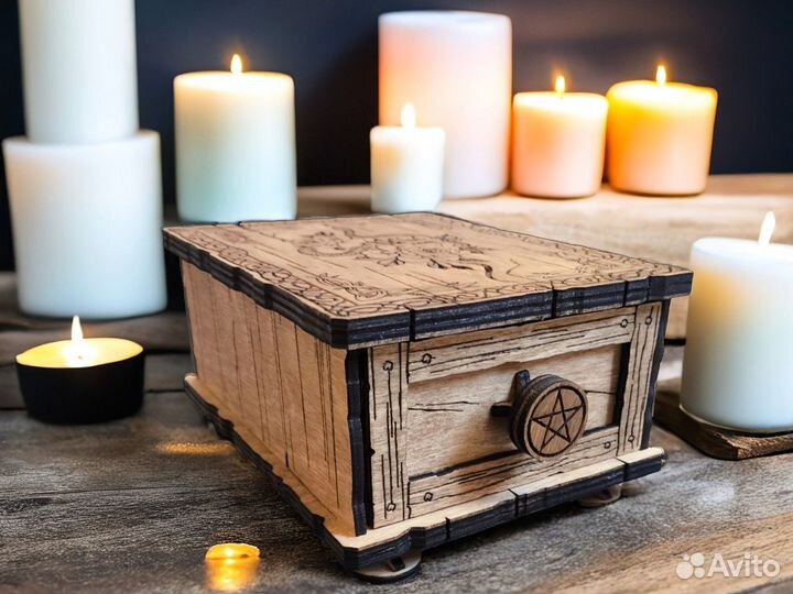 Шкатулка, мини комод 1 ящик с вашей гравировкой