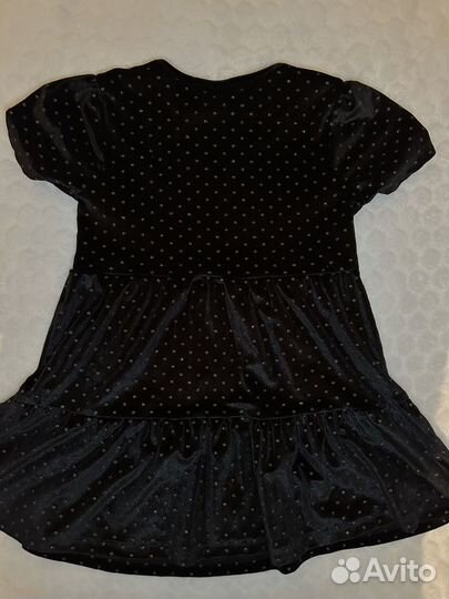 Платье чёрное бархатное F&F 110 см