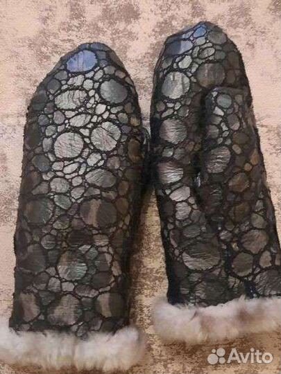 Варежки меховые женские