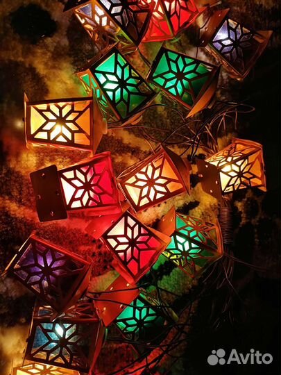 Елочная гирлянда электрогирляндаЗолотой фонарик