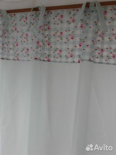 Штора на завязках для кухни