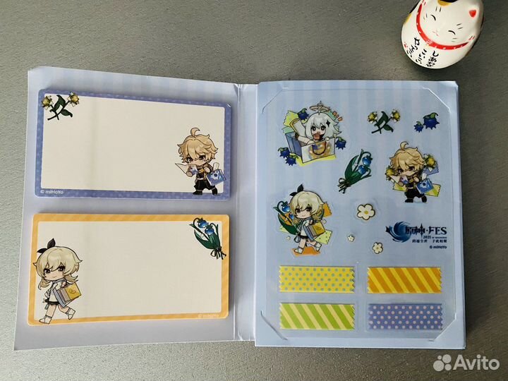 Блокнот с клейкими стиреками genshin impact