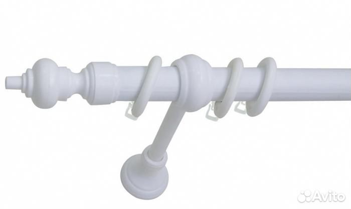 Карниз однорядный металл пластик 180 см белый;