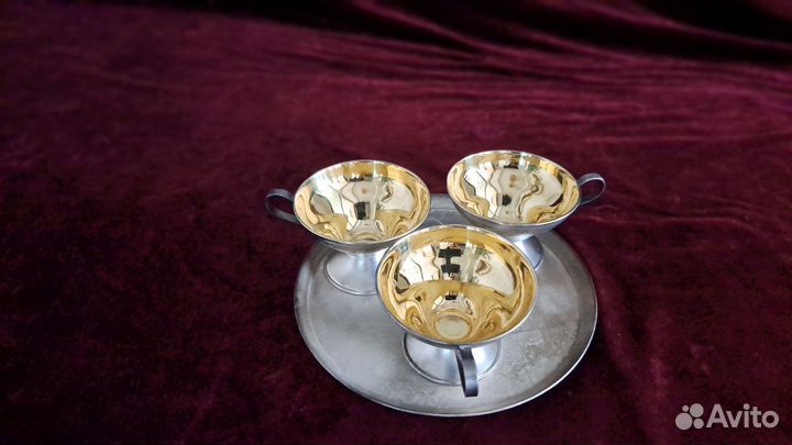 Мороженицы мельхор золочение СССР