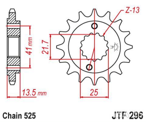 Передняя ведущая звезда JTF296.16