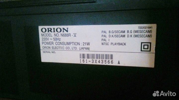 Видеомагнитофон VHS Orion (Японский)