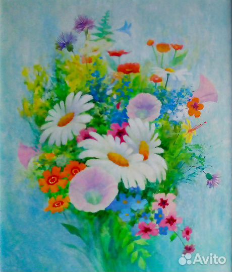 Картина маслом цветы, пейзаж, букет, натюрморт