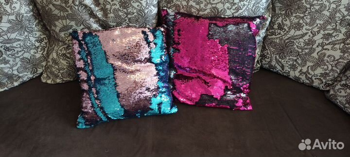 Декоративные подушки с пайетками, 2 шт