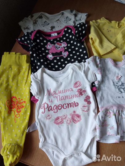 Детские вещи пакетом для девочек 0-4 месяцев