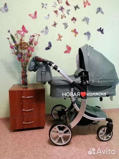 Новая коляска 2в1 Luxmom Dalux 608 (изумруд)